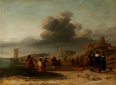 Adriaen van de Velde (1636-1672) (attributed to) - The Beach at Scheveningen - 1507736 - National Trust