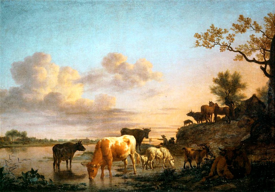 Adriaen van de Velde - Animals by the River - WGA24477
