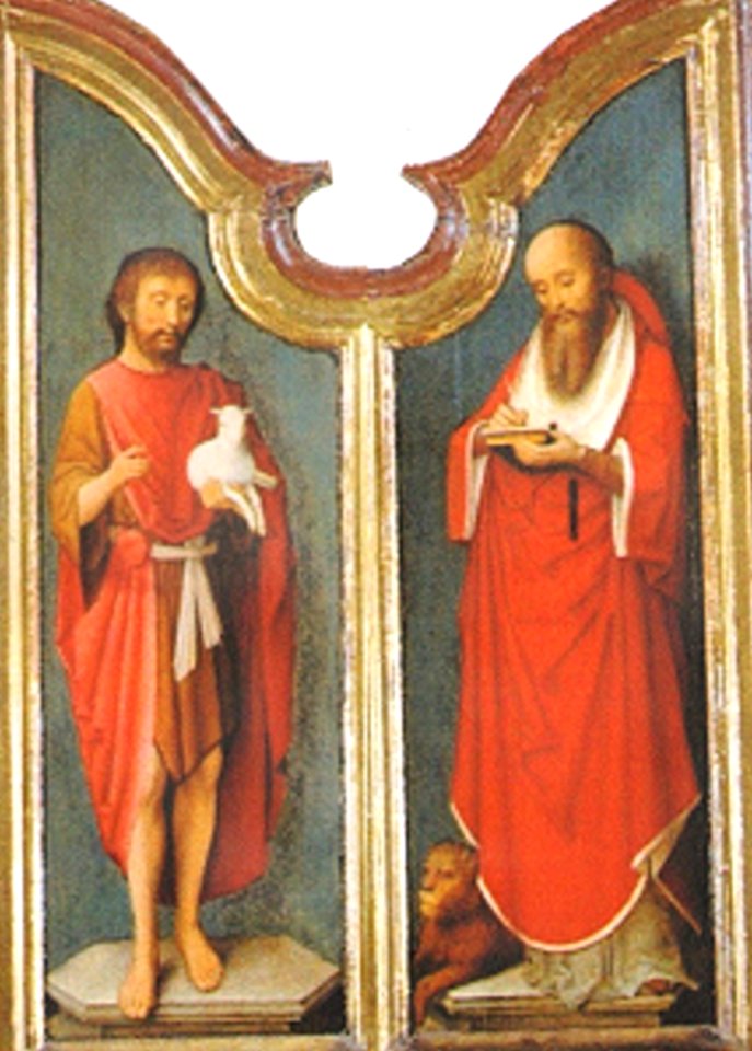 Adriaen Isenbrant - Two doors of a Triptych with Saints Jerome and John the Baptist