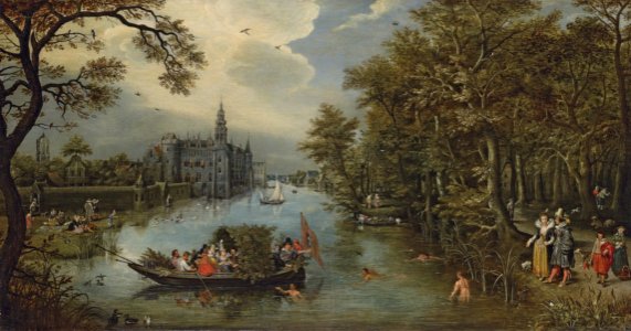 Adriaen Pietersz. van de Venne - A river landscape in Summer