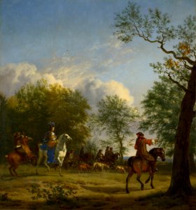 Adriaen van de Velde (Amsterdam 1636-Amsterdam 1672) - A Hawking Party Setting Out - RCIN 406966 - Royal Collection