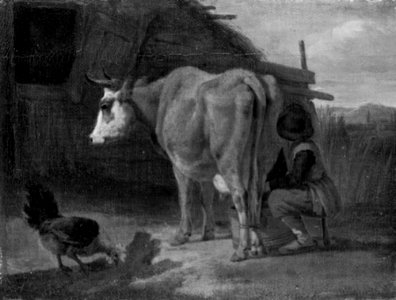 Adriaen van de Velde - Bruine koe door een herder gemolken - 1864 - Staatliche Kunsthalle Karlsruhe