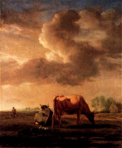 Adriaen van de Velde - Cows on a Meadow - WGA24482. Free illustration for personal and commercial use.