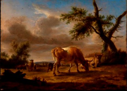 Adriaen van de Velde - Weidelandschap met koeien en schapen - 290 - Staatliche Kunsthalle Karlsruhe