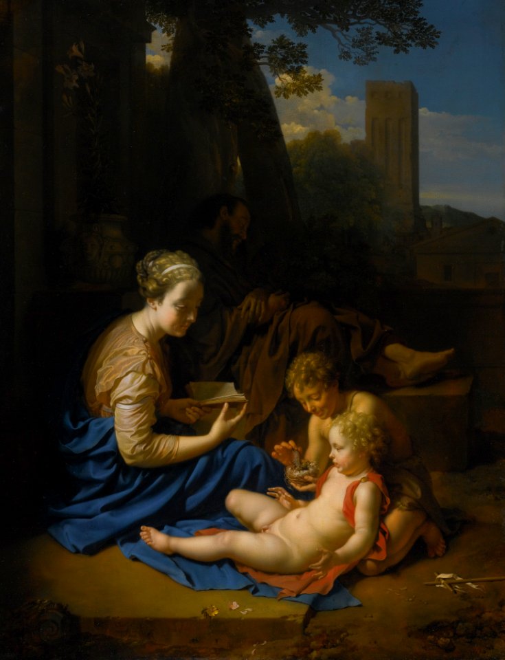 ADRIAEN VAN DER WERFF THE HOLY FAMILY WITH THE INFANT SAINT JOHN THE BAPTIST