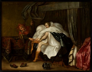 Adriaen van de Venne - Woman and a jester - M.Ob.1720 MNW - National Museum in Warsaw