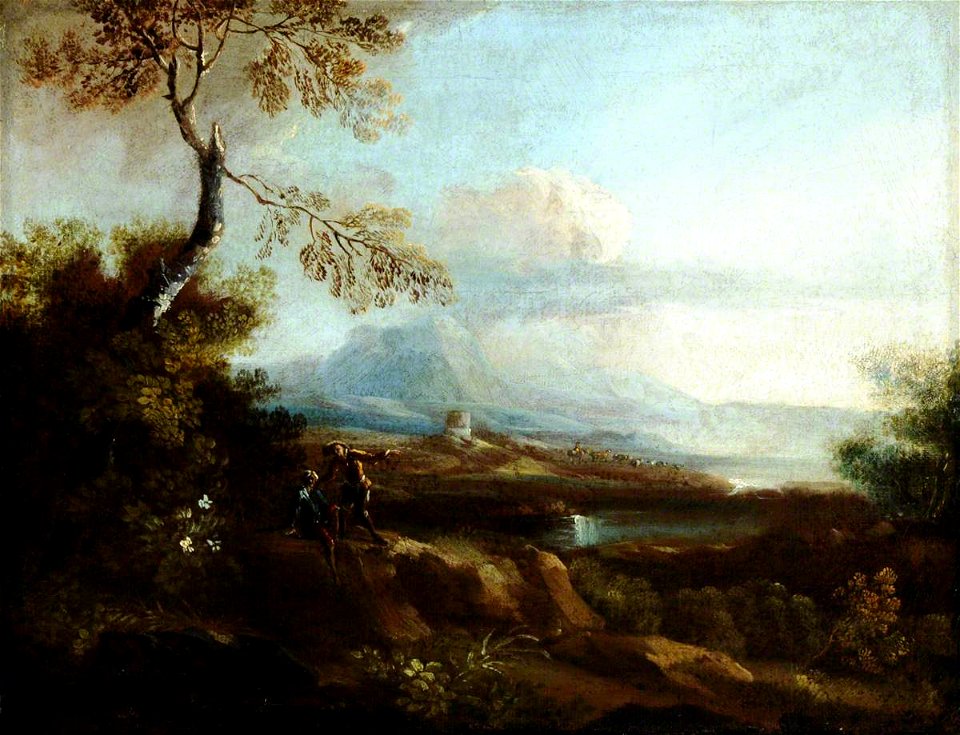 Adriaen van Diest (c.1656-1704) (style of) - Mountainous Italianate Landscape with Figures - 959479.1 - National Trust