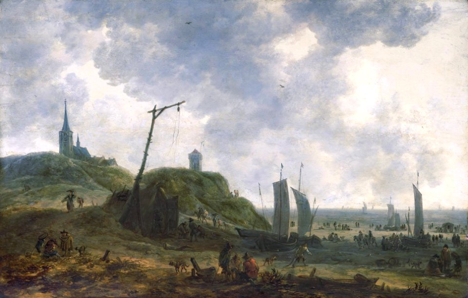 Adriaen van der Kabel - Gezicht op Katwijk