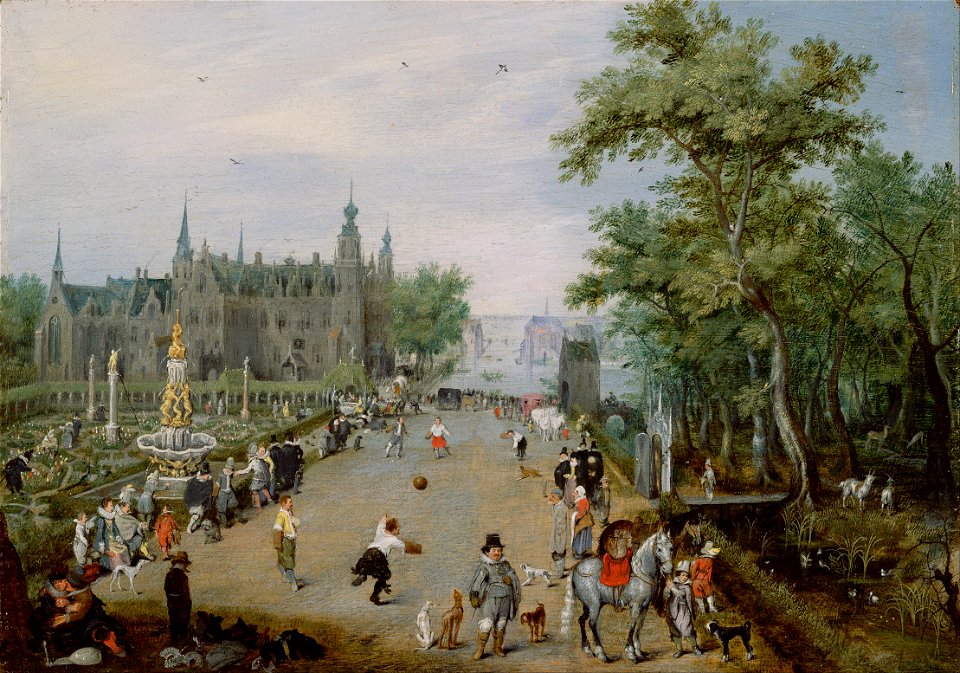 Adriaen van de Venne (Dutch - A Jeu de Paume Before a Country Palace - Google Art Project