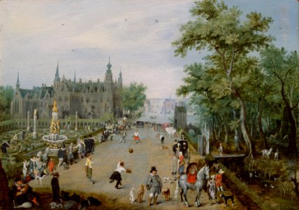 Adriaen van de Venne (Dutch - A Jeu de Paume Before a Country Palace - Google Art Project