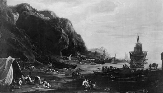Adriaen van der Kabel - Küstenlandschaft mit Hafenplatz - GG 2199 - Kunsthistorisches Museum