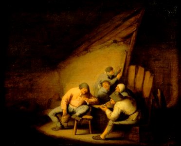 Adriaen van Ostade - Drinkende en rokende boeren - 1797 - Staatliche Kunsthalle Karlsruhe