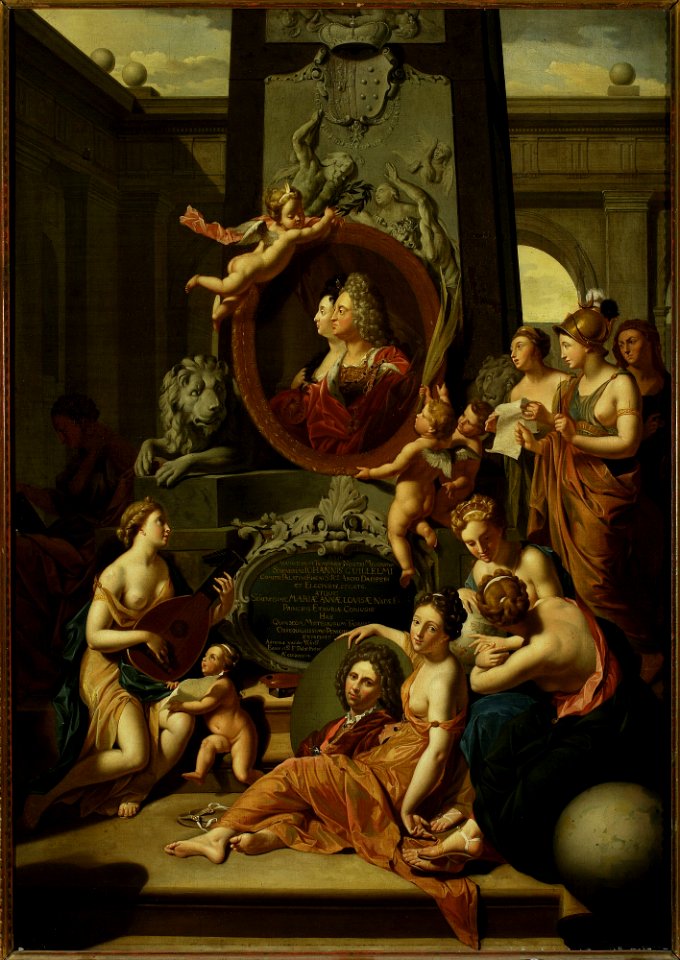 Adriaen van der Werff - Liberal arts pay homage to Johann Wilhelm, Palatine of the Rhine, and his wife - M.Ob.851 MNW - National Museum in Warsaw