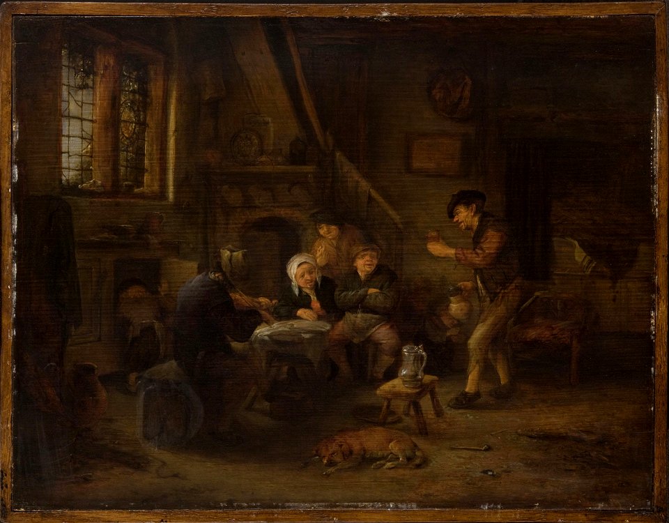 Adriaen van Ostade - Peasants Drinking and Making Music E1924-3-72