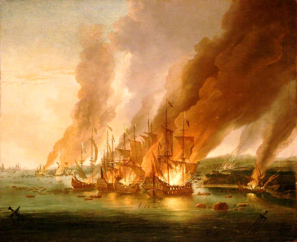 Adriaen van Diest (c.1656-1704) - The Battle of La Hogue, 23 May 1692 - BHC0337 - Royal Museums Greenwich
