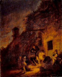 Adriaen van Ostade - Slachten van een zwijn bij fakkellicht - 1231 - Städel Museum