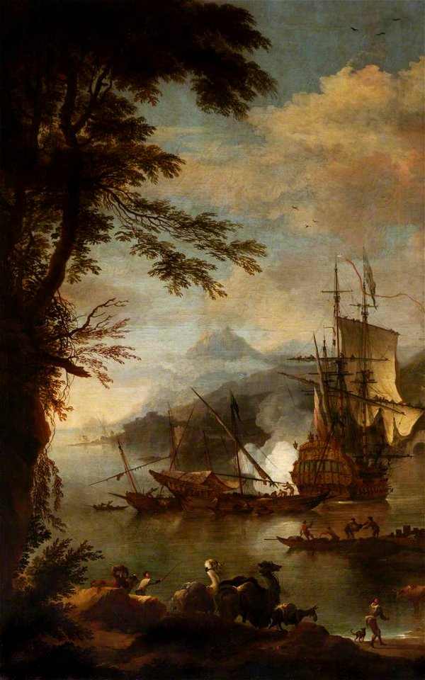 Adriaen van Diest (c.1656-1704) - A Bay with Camels in the Foreground - 108883 - National Trust