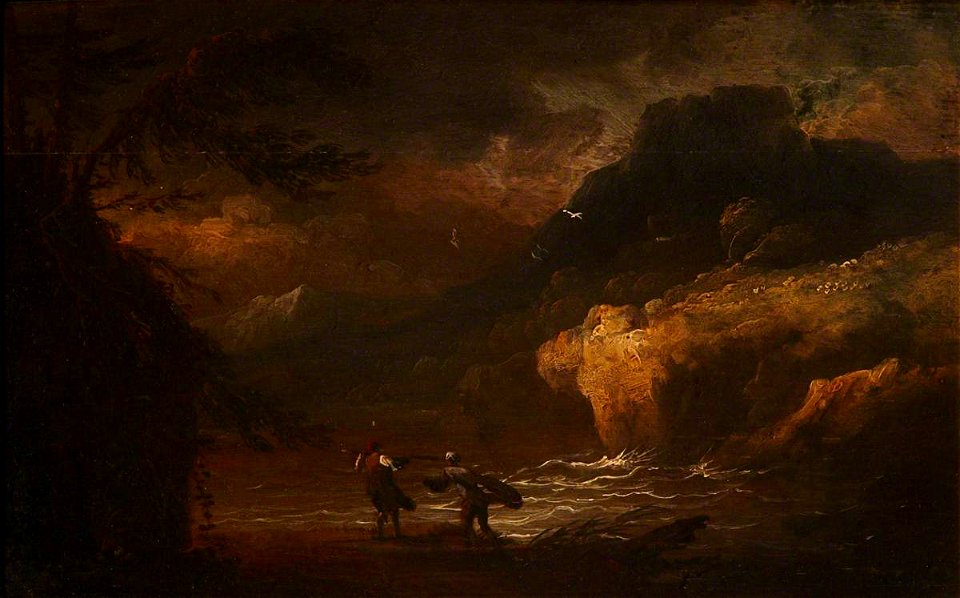 Adriaen van Diest (c.1656-1704) (attributed to) - A Coastal Landscape with Fishermen in a Storm - 631062 - National Trust