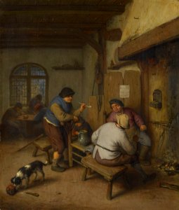 Adriaen van Ostade (Haarlem 1610-Haarlem 1685) - Three Peasants in a Tavern, round a Fire - RCIN 407276 - Royal Collection