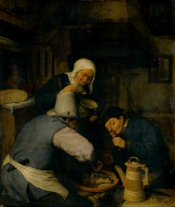 Adriaen van Ostade - Two Peasants Feasting