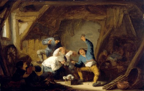 Adriaen van Ostade - Boors Drinking in a Barn - National Gallery of Ireland