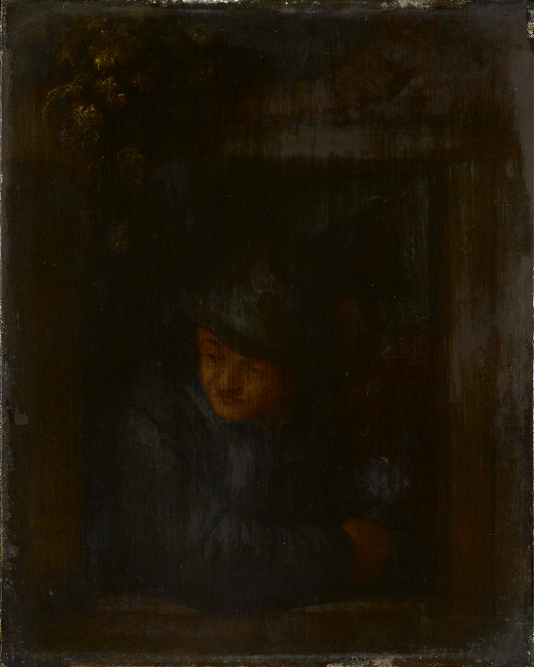 Adriaen van Ostade - A Peasant Leaning on a Window Ledge