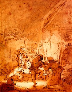 Adriaen van Ostade (1610-1685) - Dancing Farmers (1636)
