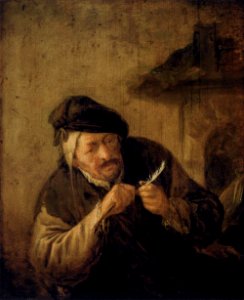Adriaen van Ostade - Cutting the Feather - WGA16739