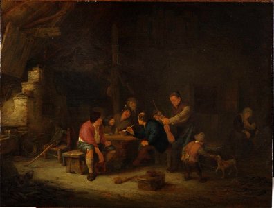 Adriaen van Ostade - Interior with Peasants