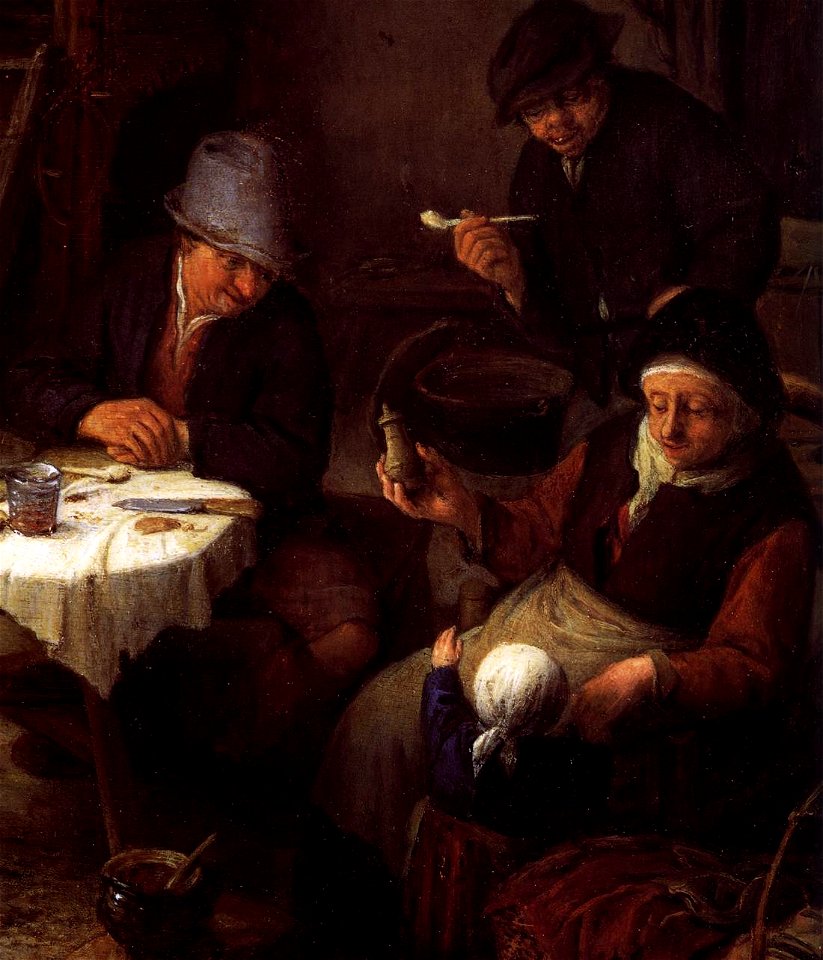 Adriaen van Ostade - Peasant Family in a Cottage Interior (detail) - WGA16726