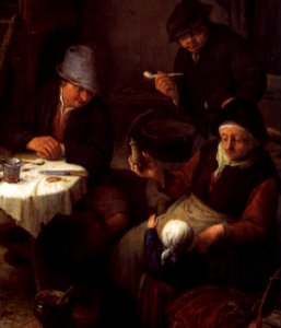 Adriaen van Ostade - Peasant Family in a Cottage Interior (detail) - WGA16726