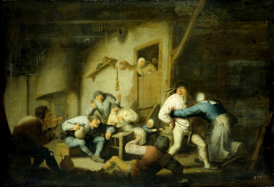 Adriaen van Ostade - Boisterous Peasants at an Inn