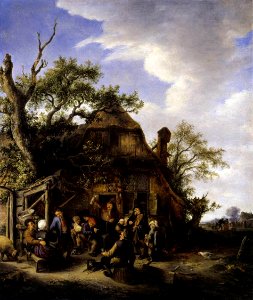 Adriaen van Ostade - Merry Peasants - WGA16723. Free illustration for personal and commercial use.