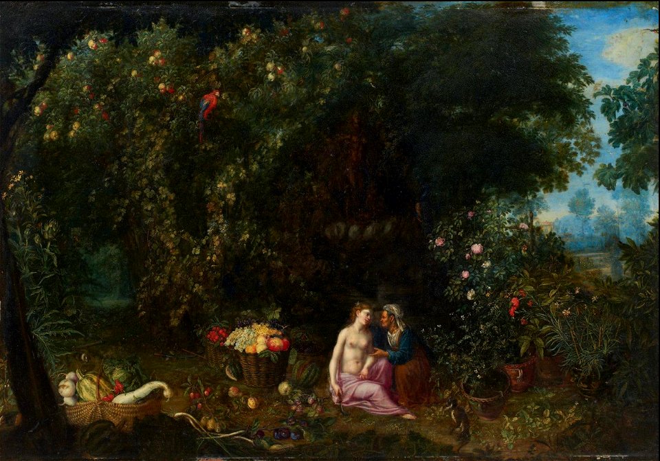 Adriaen van Stalbemt - Vertumnus and Pomona in a landscape