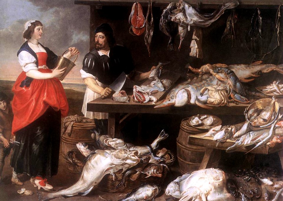 Adriaen van Utrecht - Fishmonger's Stall - WGA24196