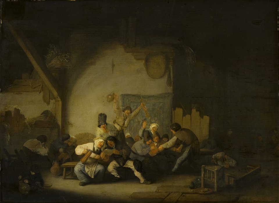 Adriaen van Ostade - Peasants Making Merry - 580 - Mauritshuis