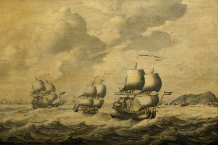 Adriaen van Salm (c.1660-1720) - Dutch Ships Driving before a Gale - BHC0966 - Royal Museums Greenwich