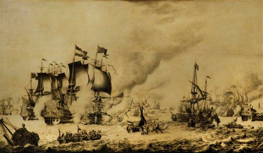 Adriaen van Salm (c.1660-1720) - The Battle of Barfleur, 19 May 1692 - BHC0333 - Royal Museums Greenwich. Free illustration for personal and commercial use.