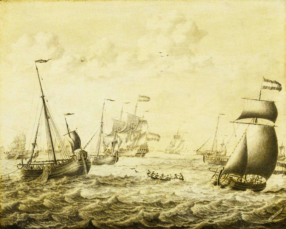 Adriaen van Salm (c.1660-1720) - Dutch Herring Fishery - BHC0967 - Royal Museums Greenwich
