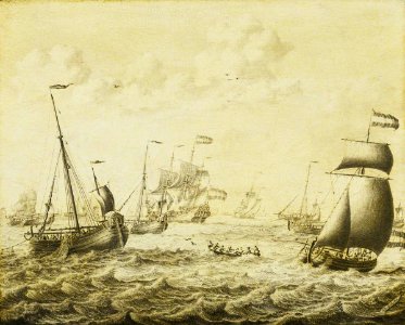 Adriaen van Salm (c.1660-1720) - Dutch Herring Fishery - BHC0967 - Royal Museums Greenwich