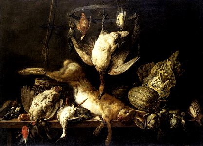 Adriaen van Utrecht Stilleben mit Hase und Vögeln