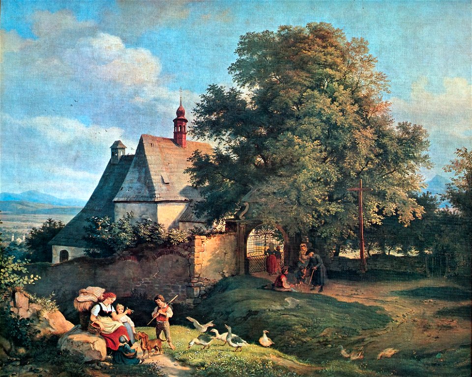 Adrian Ludwig Richter - Kostel svaté Anny u Krupky