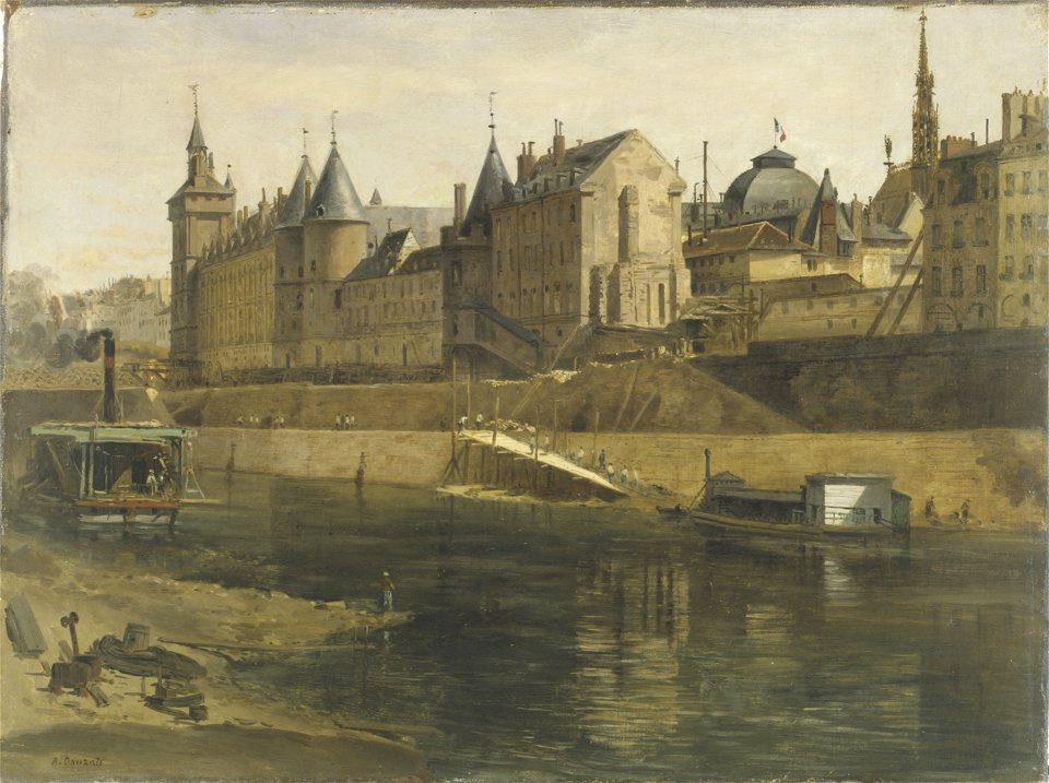 Adrien Dauzats - La Conciergerie pendant les travaux de reconstruction du Palais de Justice - P1512 - Musée Carnavalet