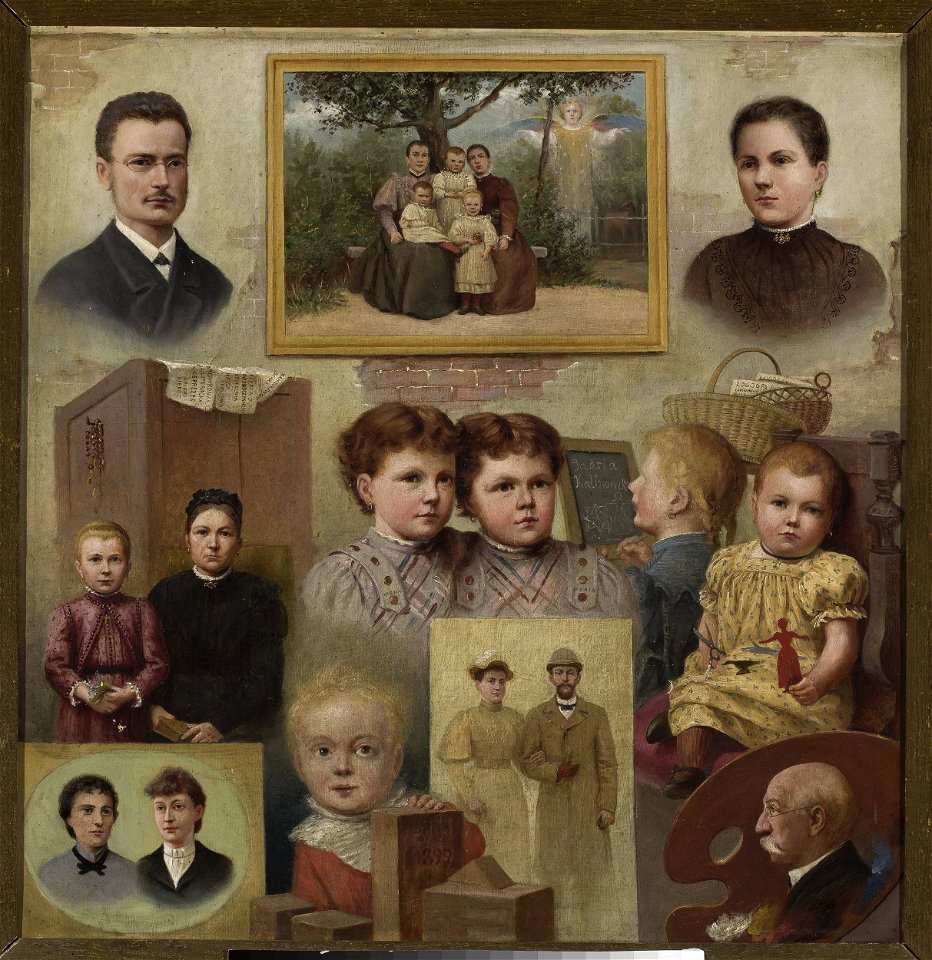 Adrian Głębocki - Collective portrait of the Kalinowski family with the painter's self-portrait - MP 2384 MNW - National Museum in Warsaw