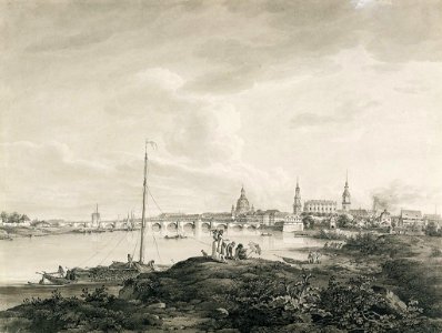 Adrian Zingg - Blick auf Dresden (Fogg Art Museum)