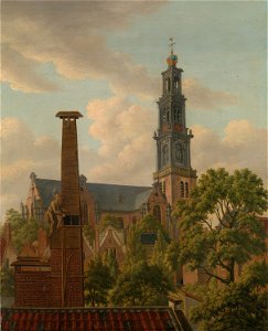 Adrianus Gerardus van Schoone - Gezicht op de Westerkerk - SB 4514 - Amsterdam Museum