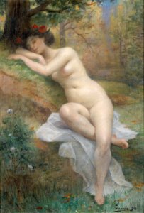 Adrien Henri Tanoux Weiblicher Akt in Waldlandschaft 1903