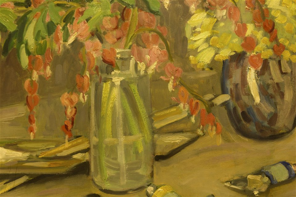 Adrien Bas - Vase de digitales - huile sur contreplaqué (1918) 06