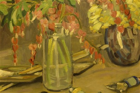 Adrien Bas - Vase de digitales - huile sur contreplaqué (1918) 06