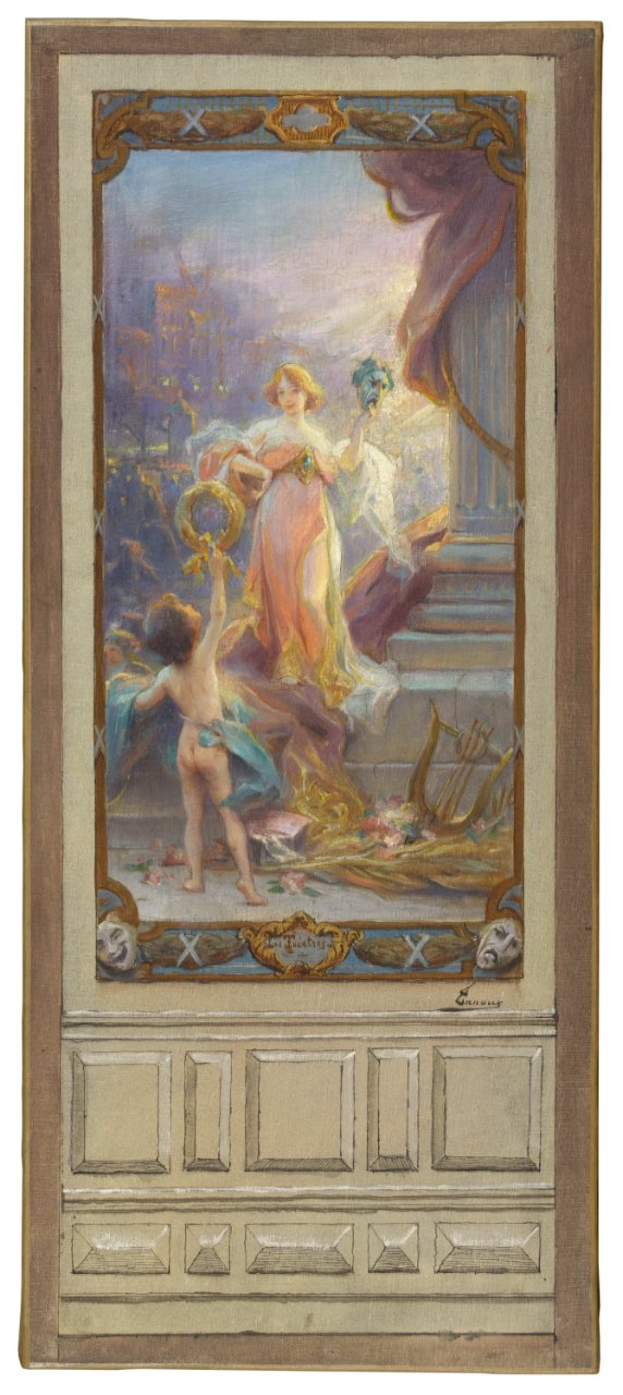 Adrien-Henri Tanoux - Esquisse pour la mairie du 10ème arrondissement de Paris , Les théâtres - PPP4275 - Musée des Beaux-Arts de la ville de Paris